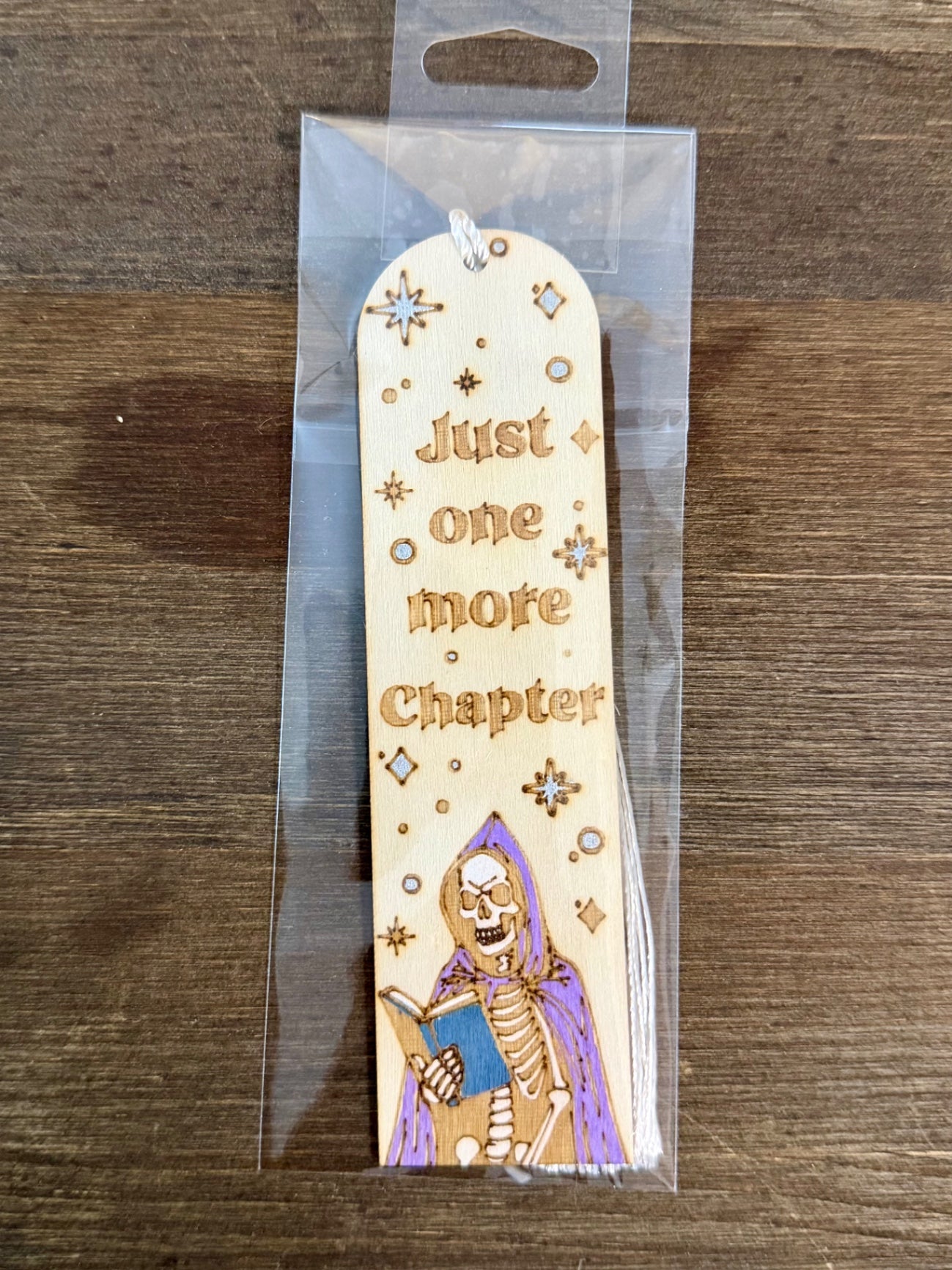Wooden Bookmark - Grim Reaper Purple