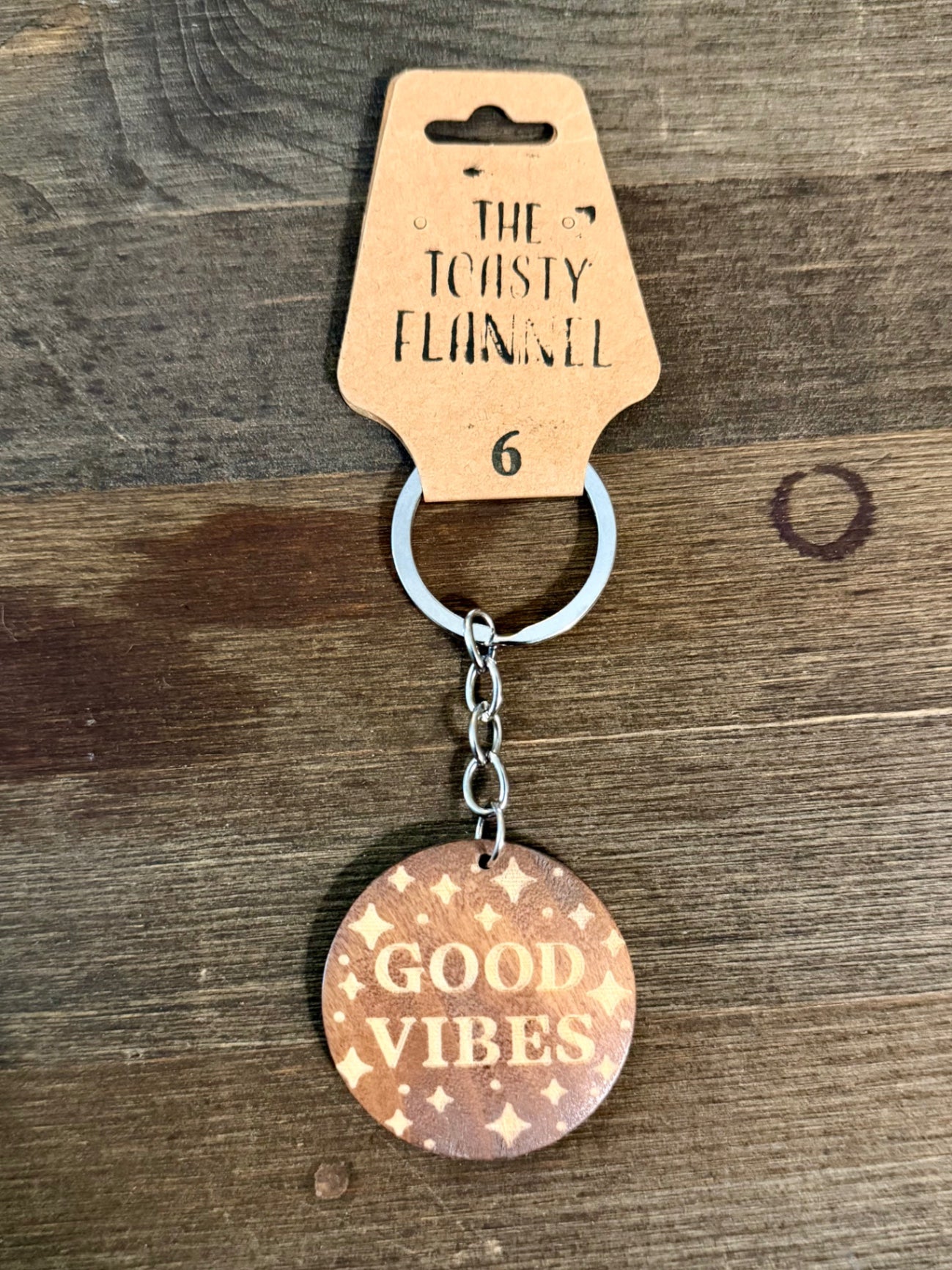 Wood Keychain - Good Vibes