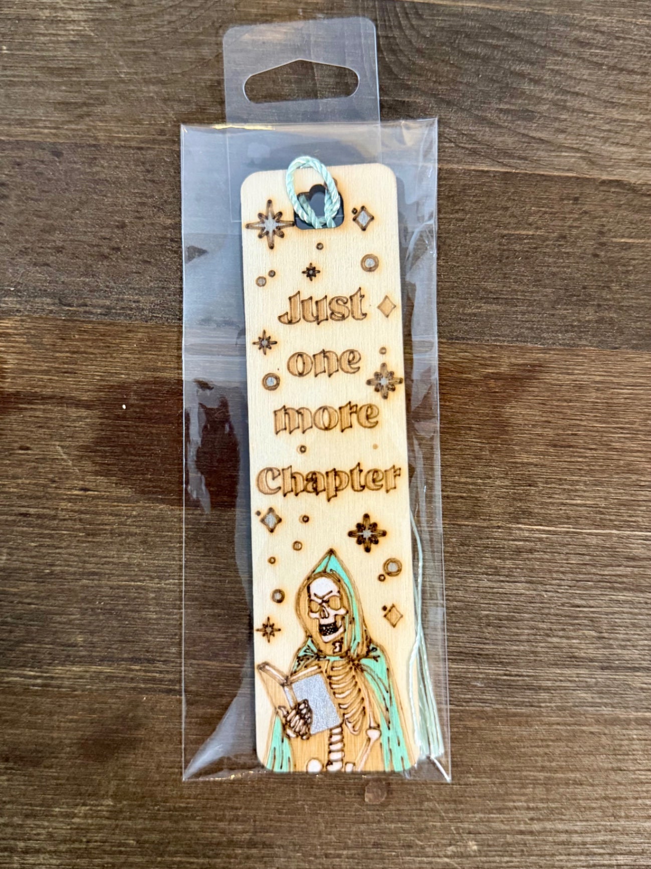 Wooden Bookmarks - Grim Reaper Aqua
