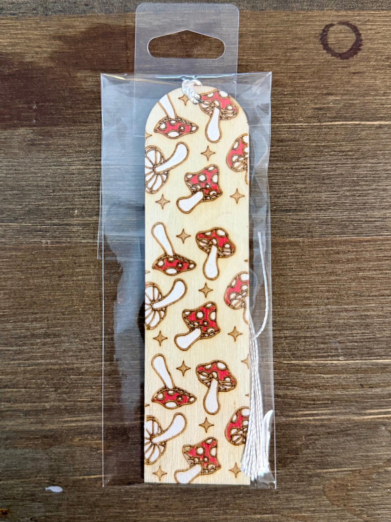 Wooden Bookmark - Red Mushrooms