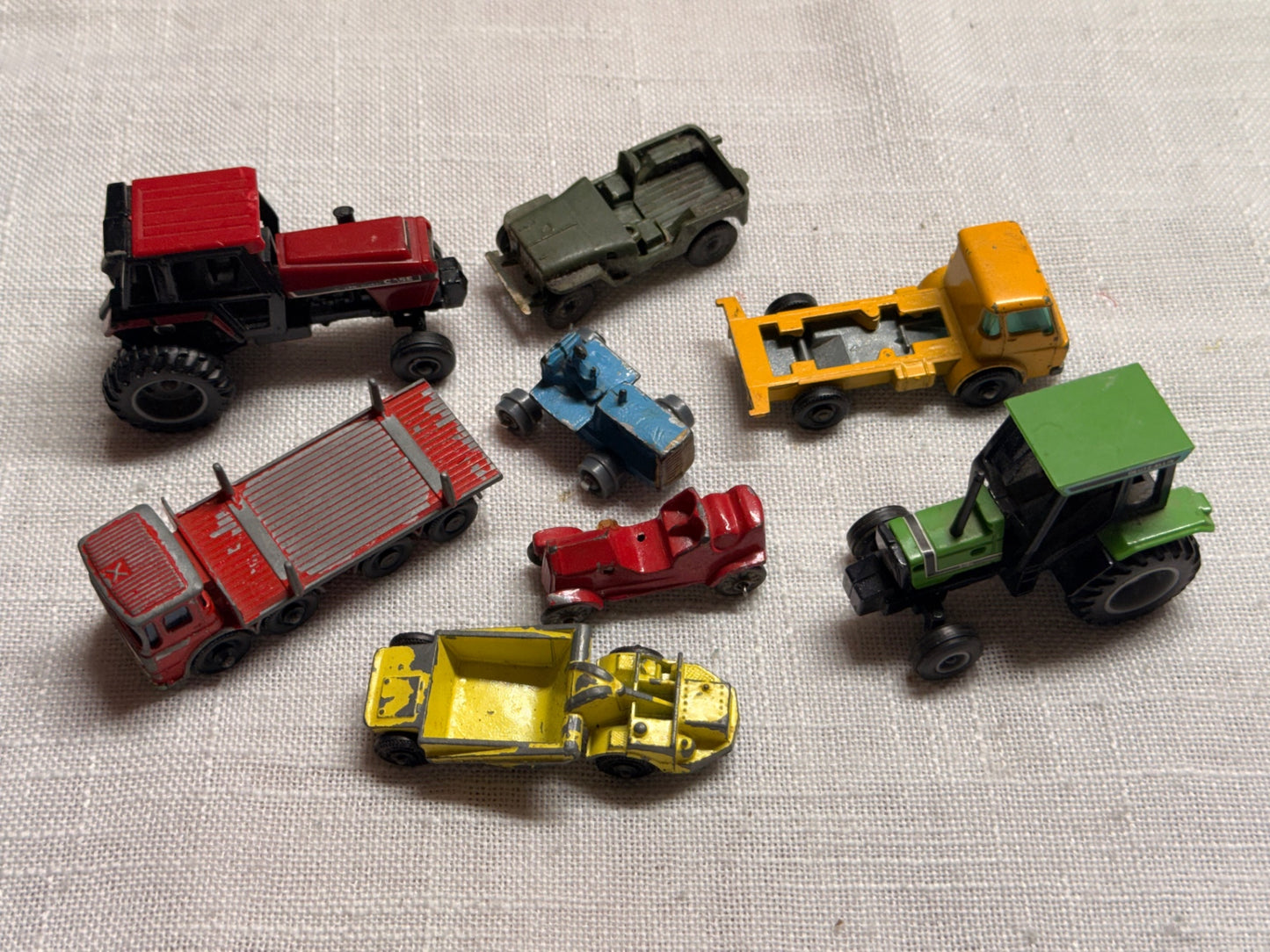 Vintage Die-Cast Metal Toy Vehicle & Farm Equipment Lot (8 Pieces)