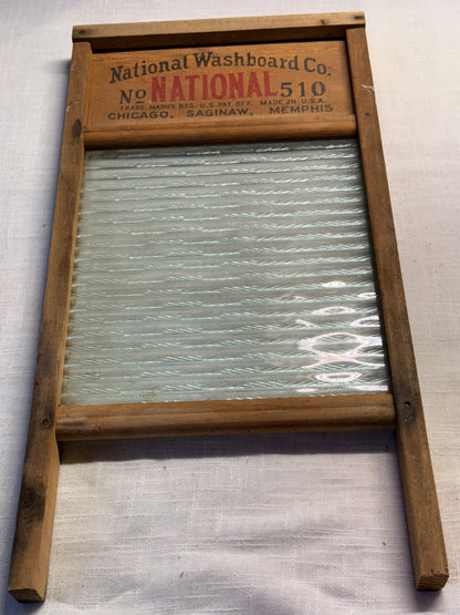Vintage National Washboard Co. No. 510 "Atlantic" Glass Washboard