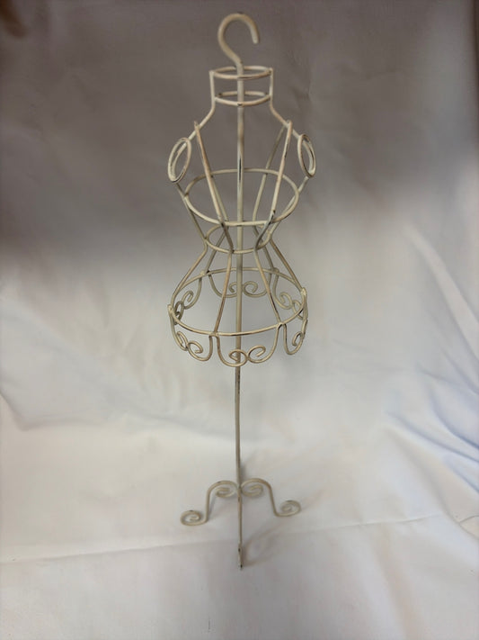 16” white metal mini dress form