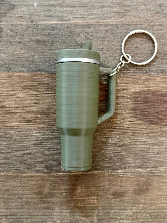 Stanley Cup Keychain Chapstick Holder - Green