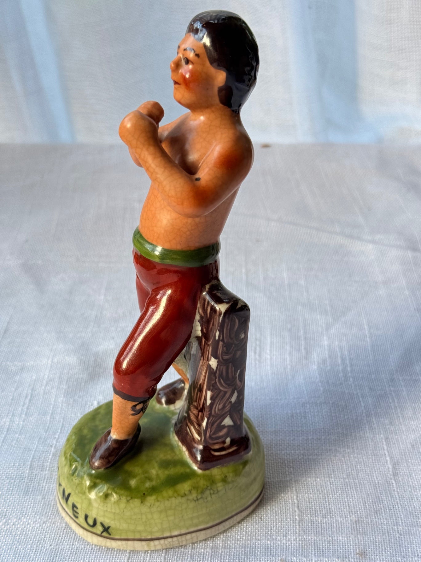 Vintage Tom Molyneux Bare-Knuckle Boxer Ceramic Figurine