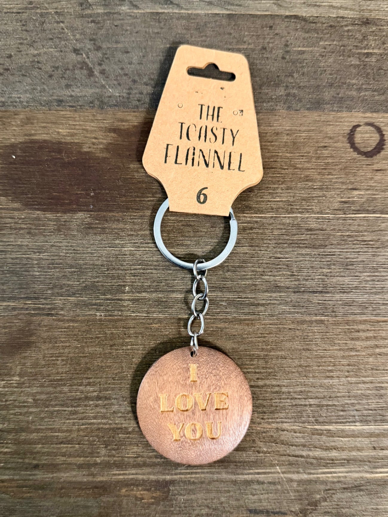 Wood Keychain - I love you / Drive safe