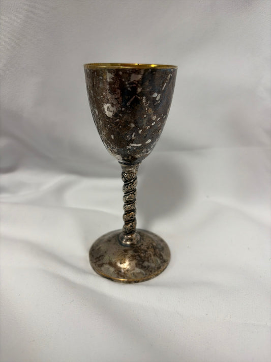 4 3/4” little silver plate goblet