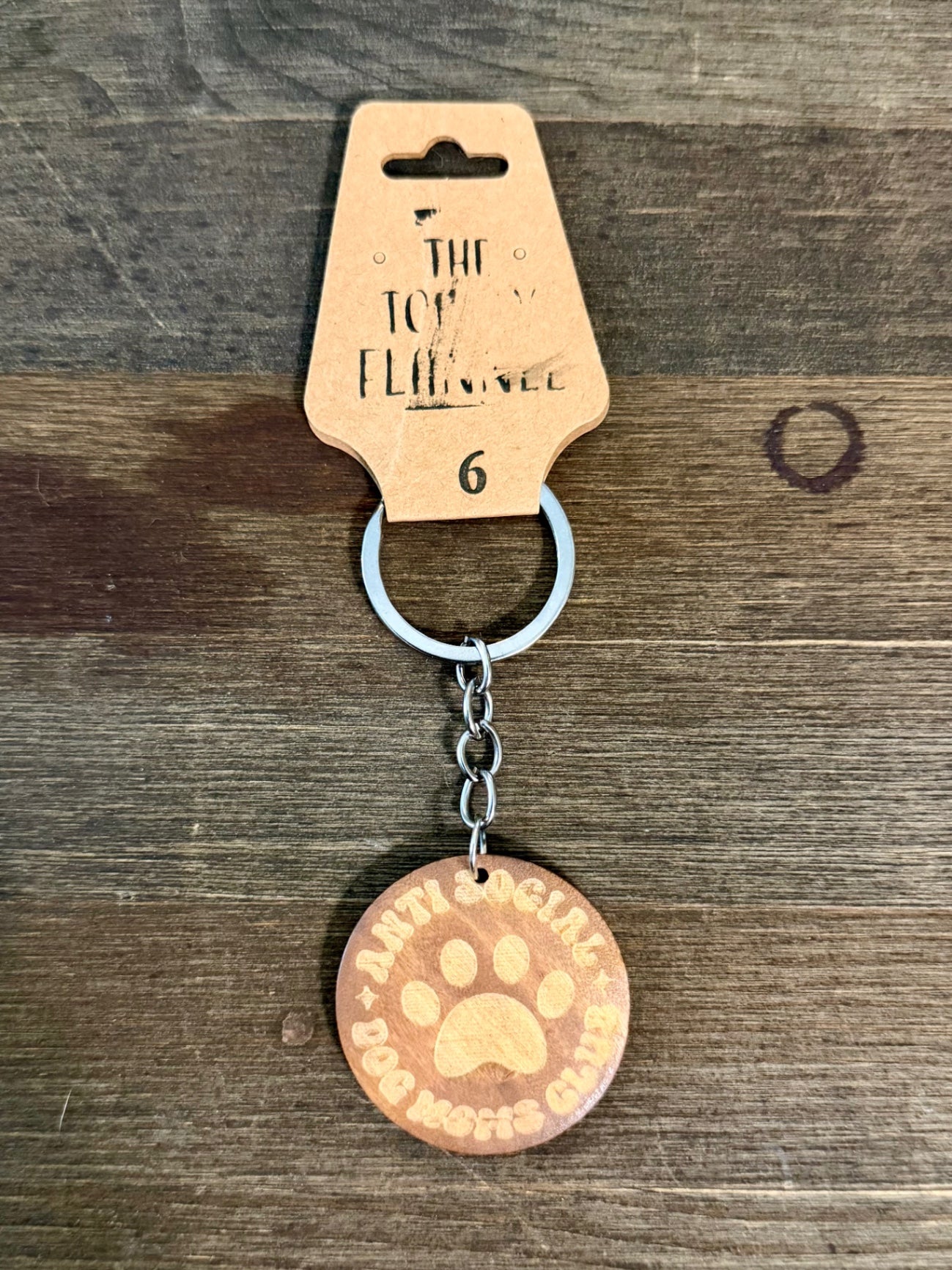 Wood Keychain - Anti Social Dog Mom Club