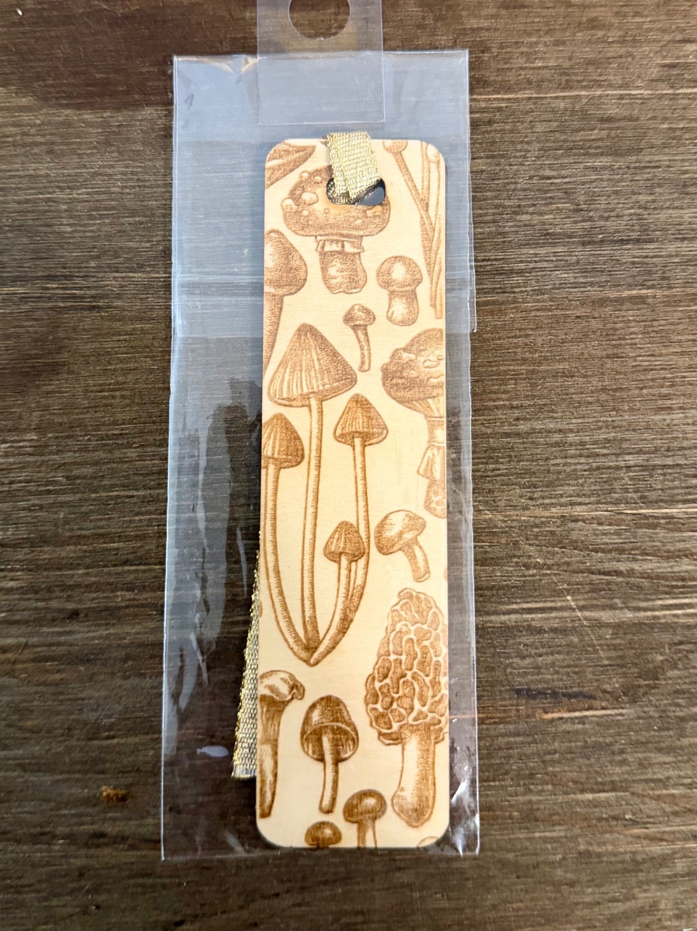 Wooden Bookmark - Botanical Mushrooms