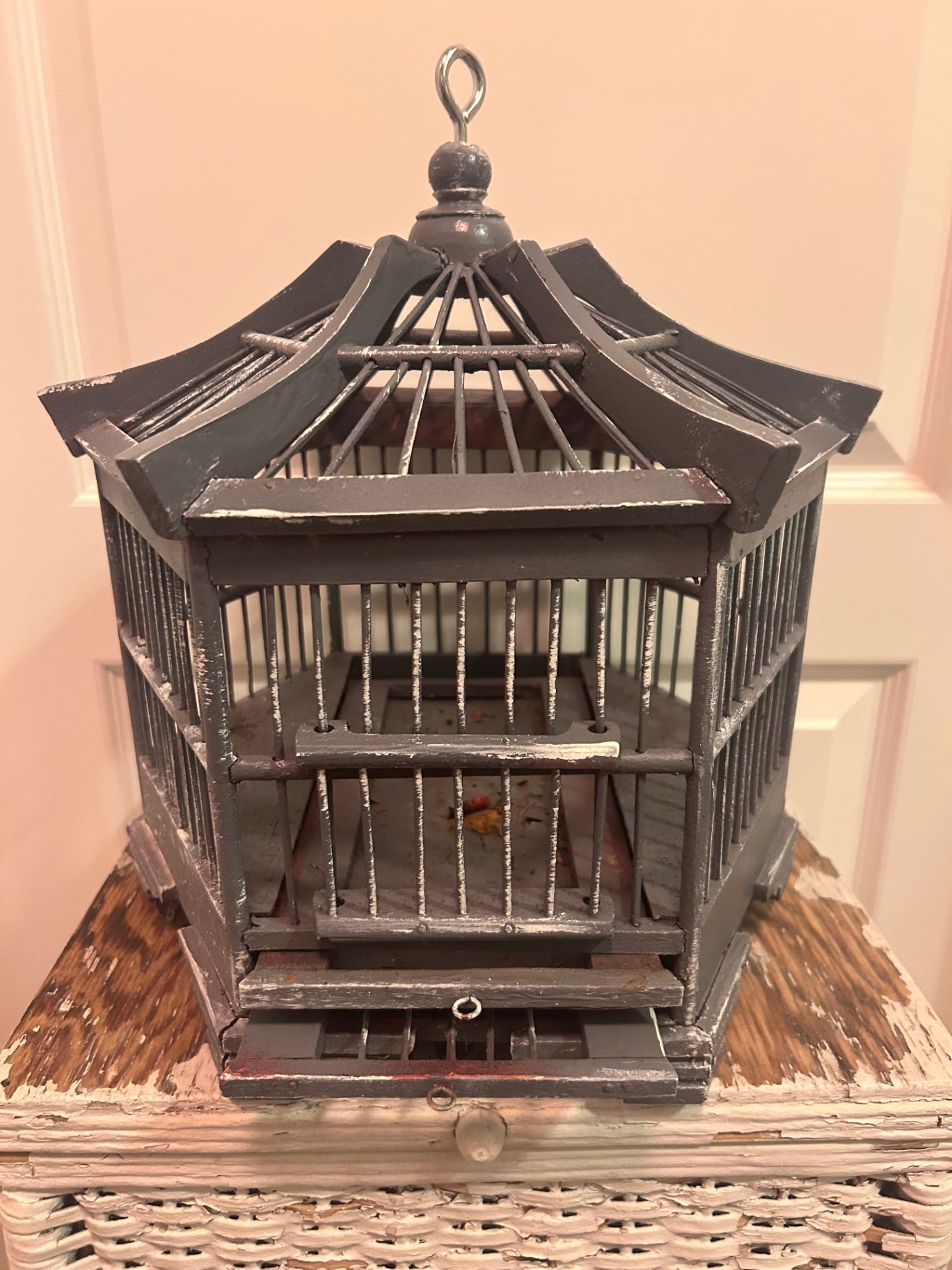 Gray birdcage