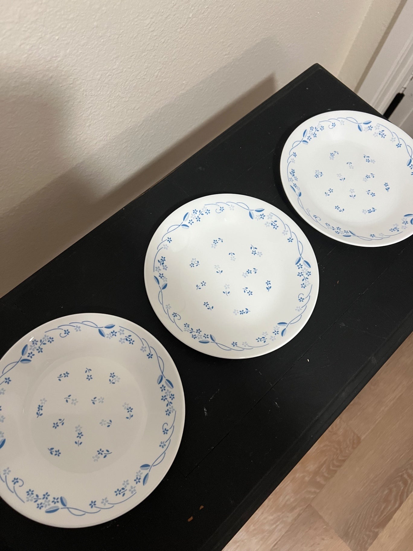 Set of 3  Vtg. Corelle Provincial Blue Plates