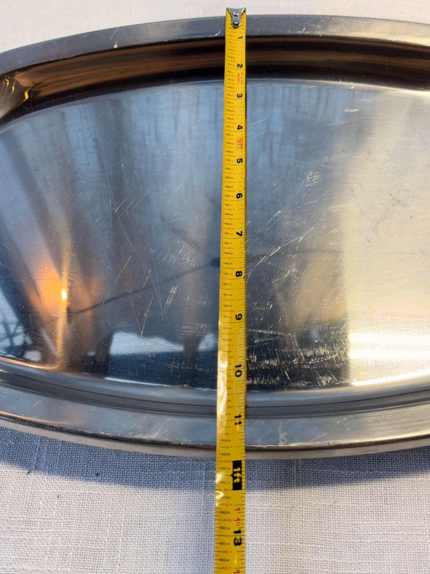 Vintage 16" Stainless Steel Oval Serving Platter