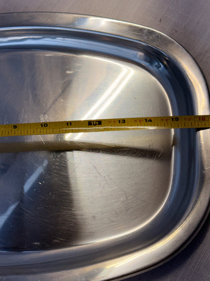 Vintage 16" Stainless Steel Oval Serving Platter