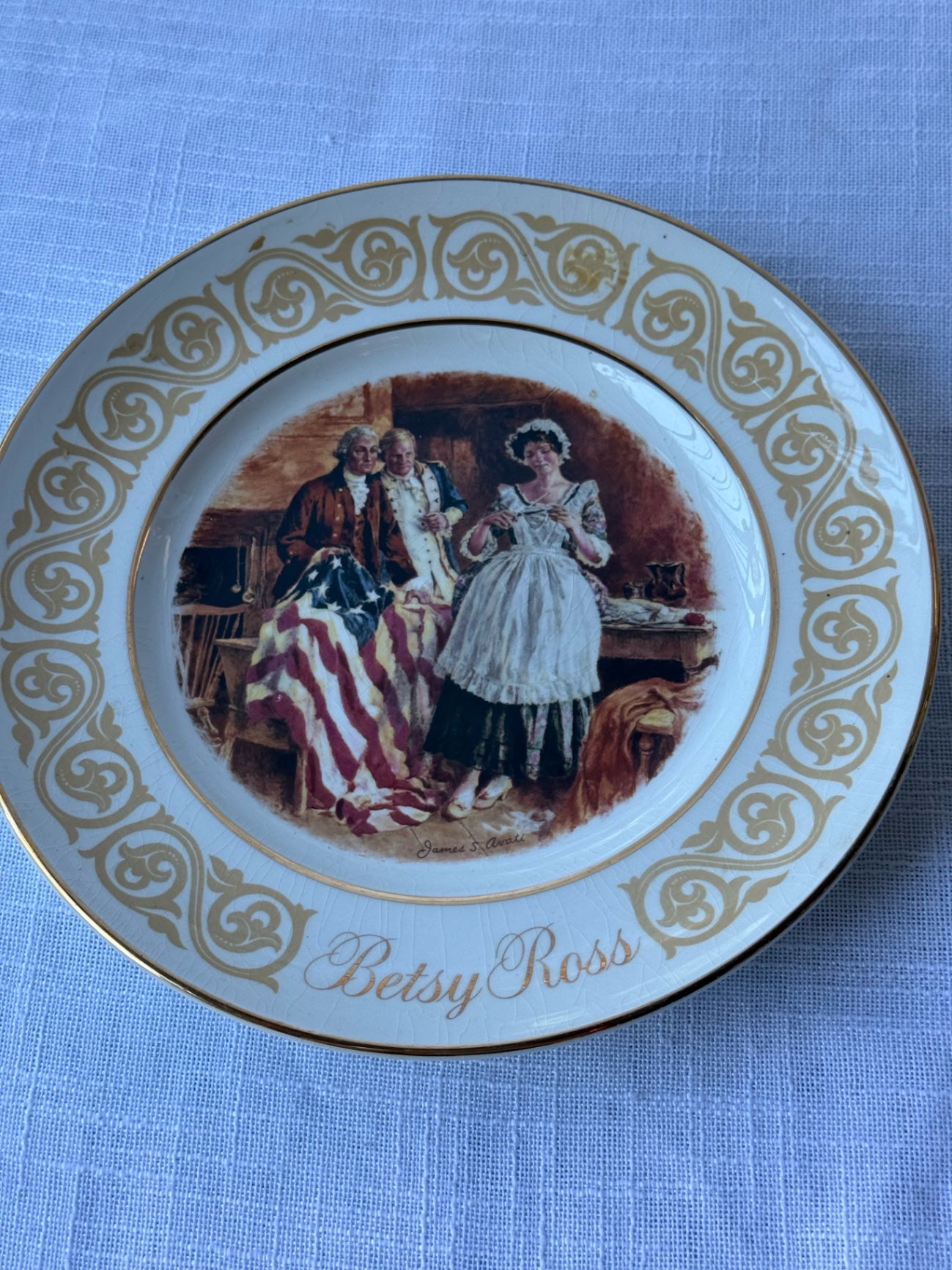 Vintage 1973 Avon Betsy Ross Collector Plate by Enoch Wedgwood England | Bicentennial Era