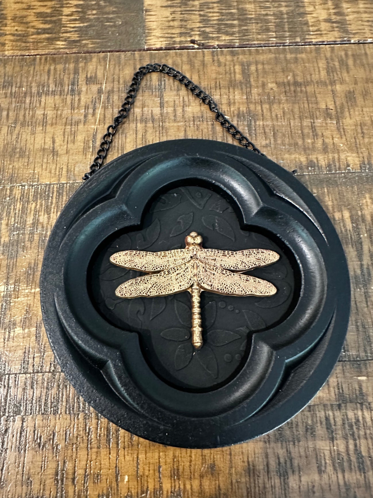 Black frame with gold dragonfly 