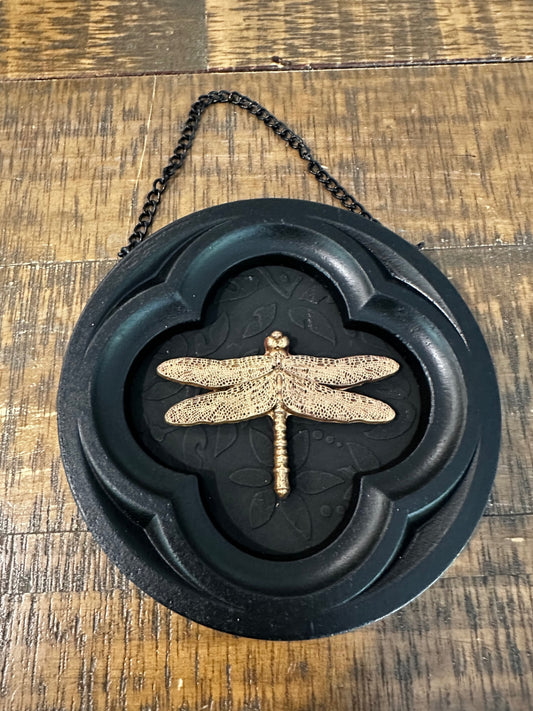 Black frame with gold dragonfly 