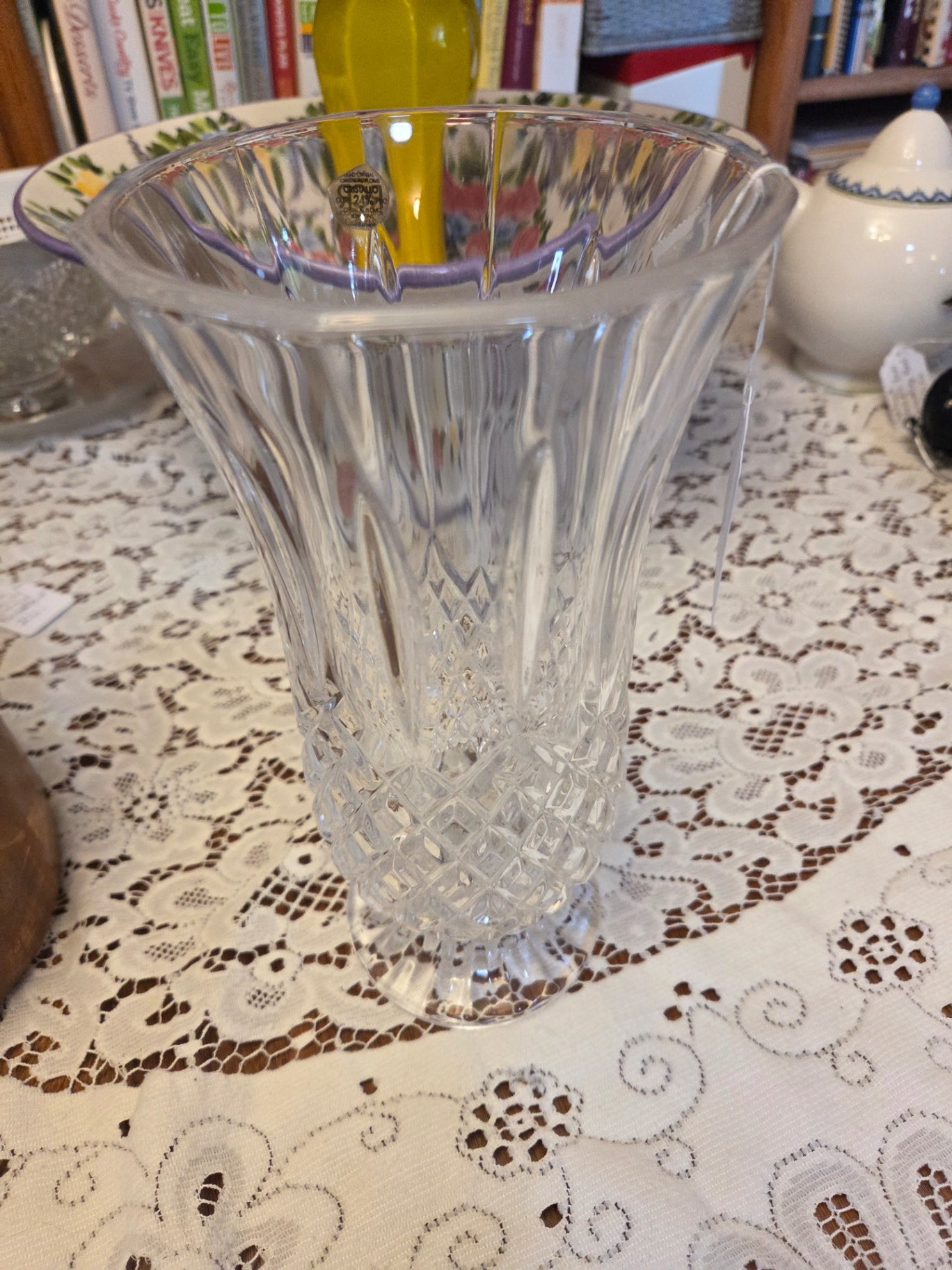 RCR LEAD CRYSTAL TALL VASE