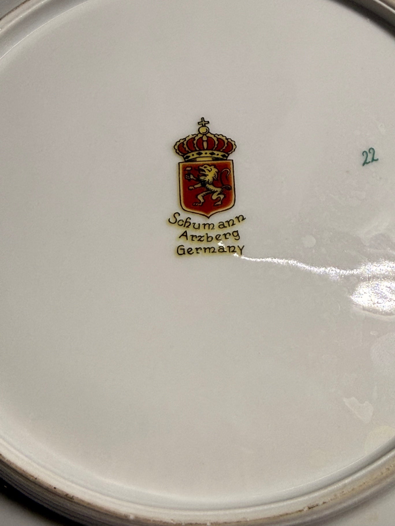 Vintage Schumann Arzberg Porcelain Fruit Motif Bowl with Gold Trim