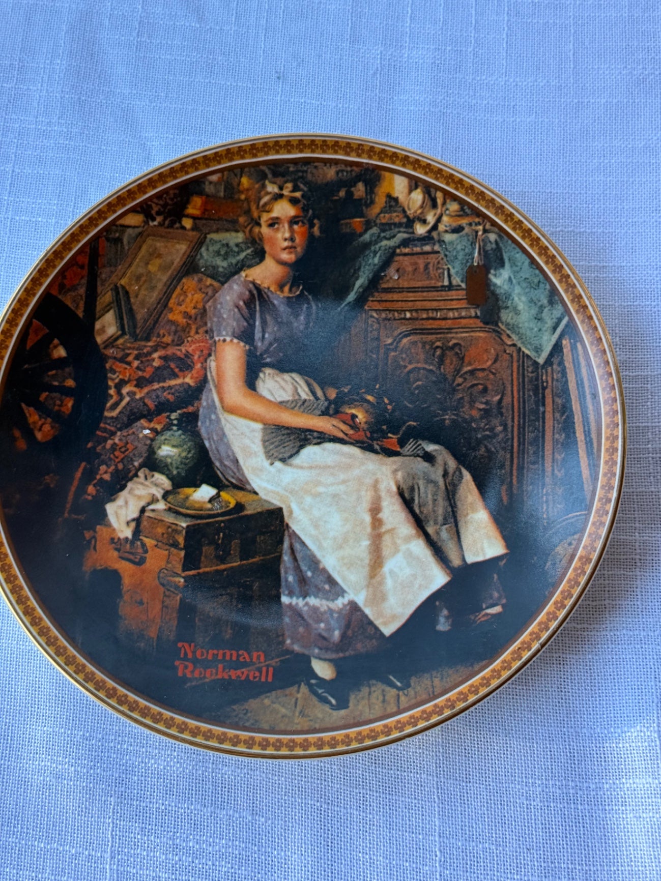 Vintage Norman Rockwell "Dreaming in the Attic" Knowles Collector Plate | 1st Issue