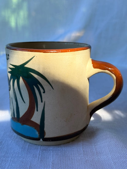 Vintage Hand-Painted Cabo San Lucas Sea Turtle Coffee Mug