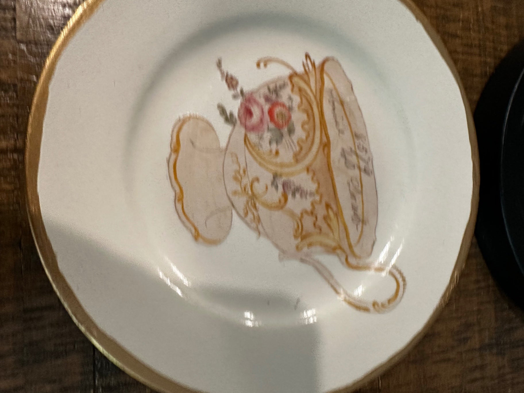 White plate with tea cup