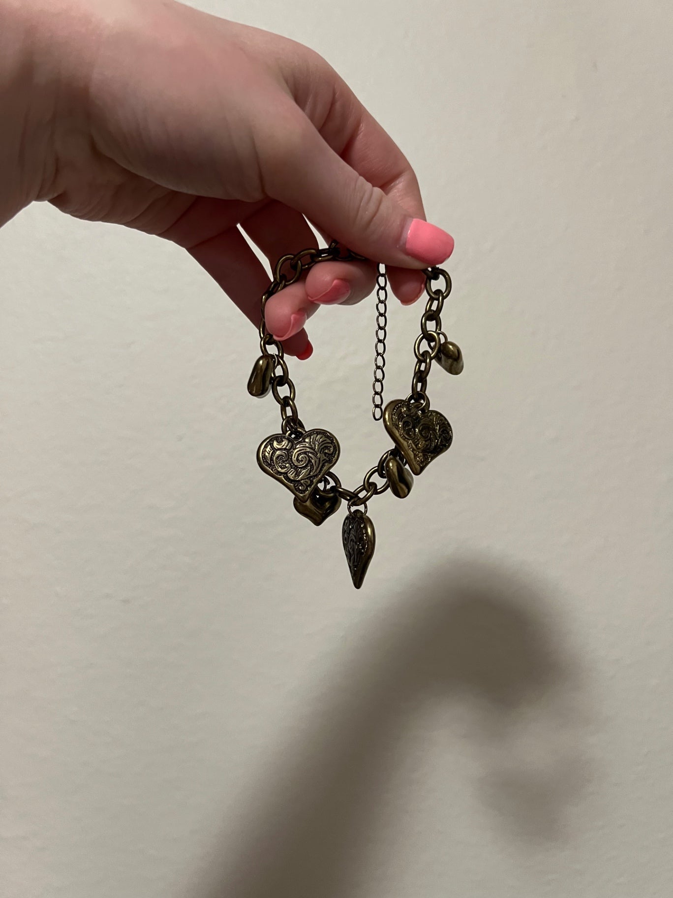 Pretty Ornate Heart Charm Bracelet