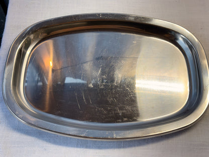 Vintage 16" Stainless Steel Oval Serving Platter