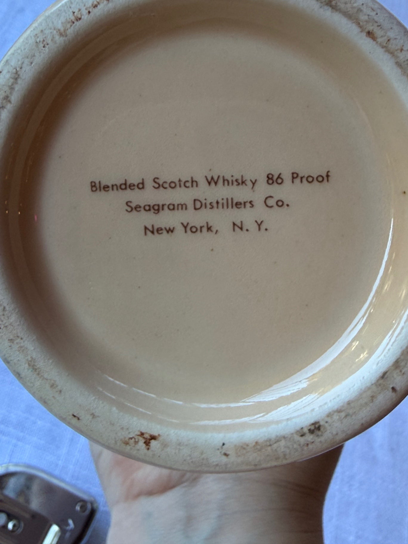 Vintage Seagram 100 Pipers Blended Scotch Whisky Ceramic Pub Pitcher