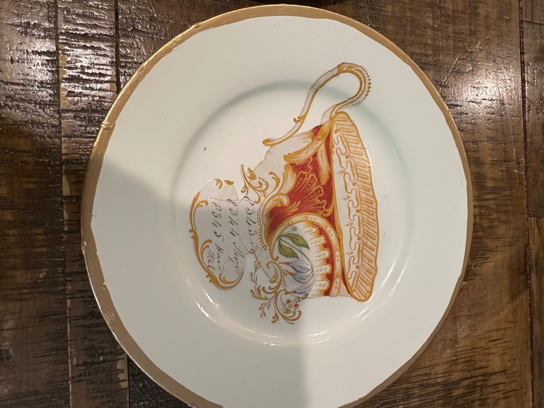 White plate with tea cup