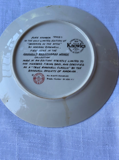 Vintage Norman Rockwell "Dreaming in the Attic" Knowles Collector Plate | 1st Issue