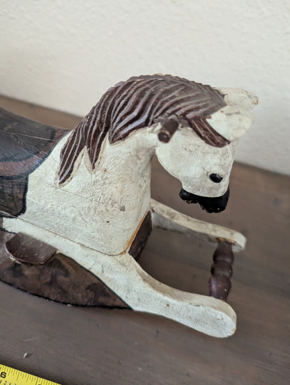 1960's Scandinavian Folk Art Carved Rocking Horse (repaired)