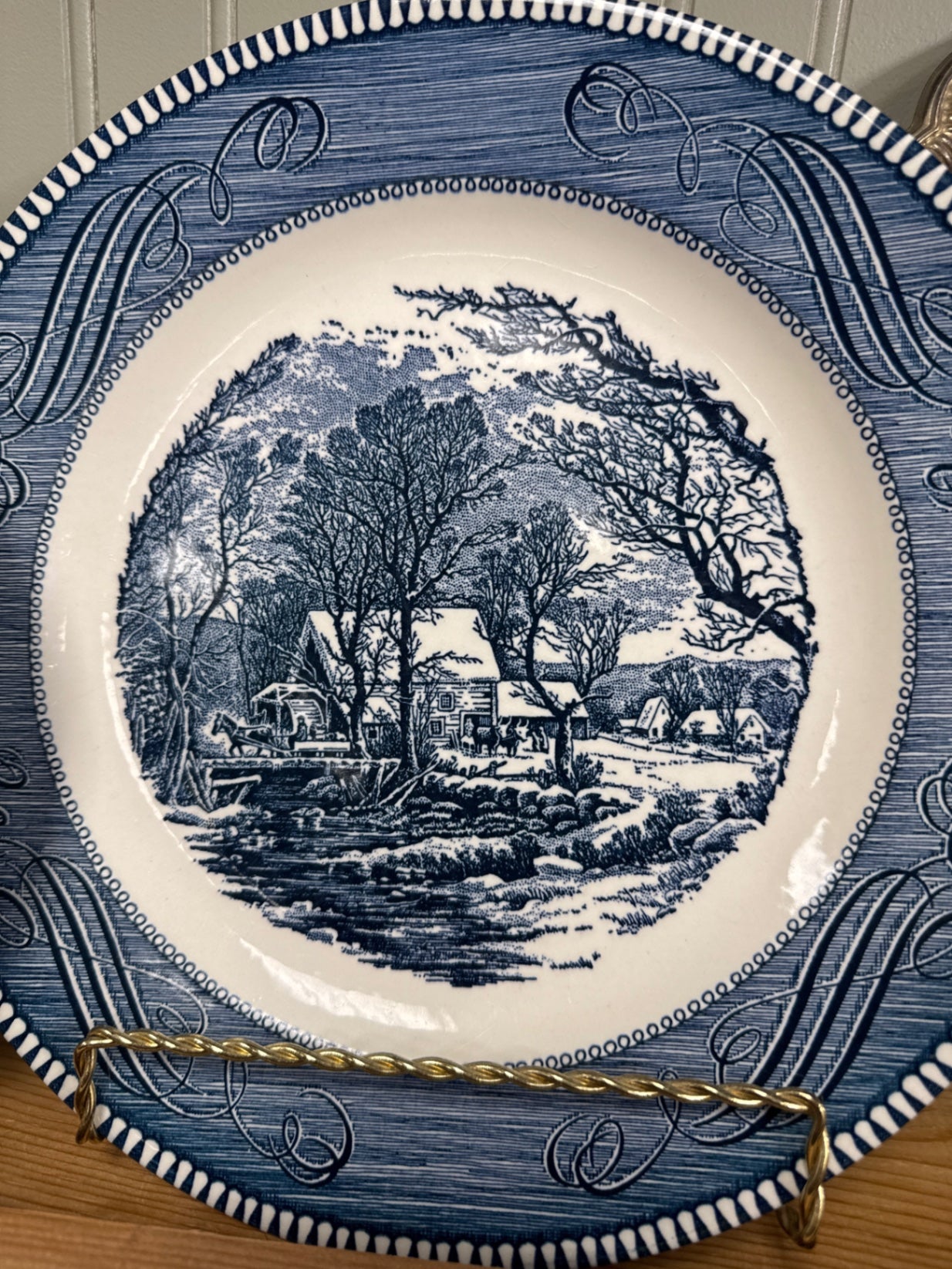 Currier & Ives “The old Grist Mill” dinner plate