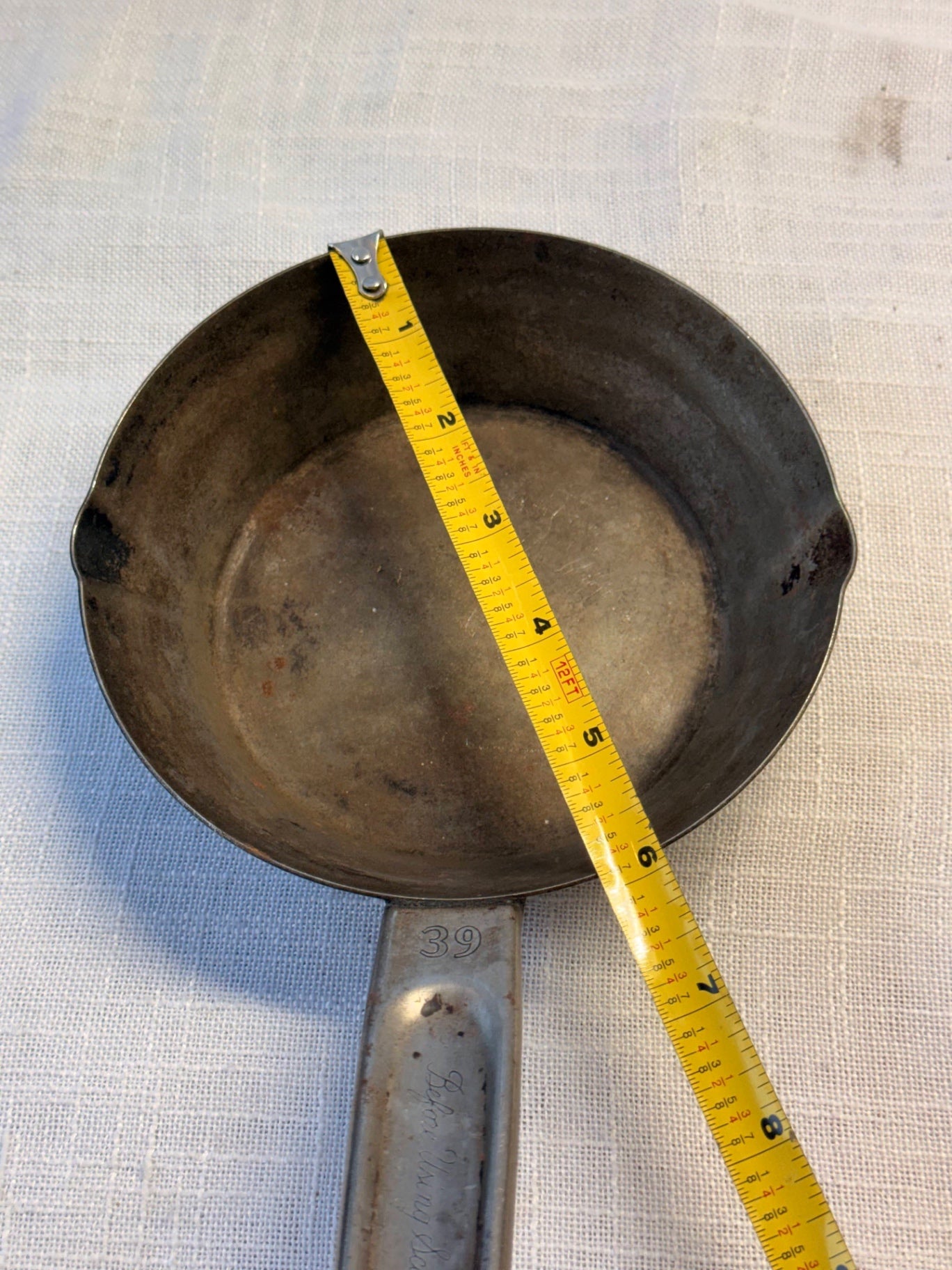 Antique Primitive Steel Butter Warmer & Ladle | Stamped #39 Dual Pour Spouts