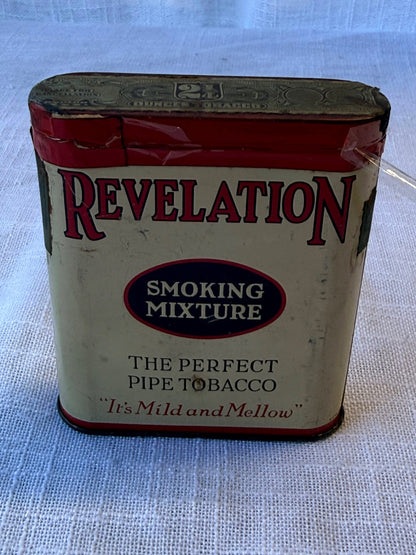 Vintage Revelation Smoking Mixture Pocket Tobacco Tin with Tax Stamp | Philip Morris