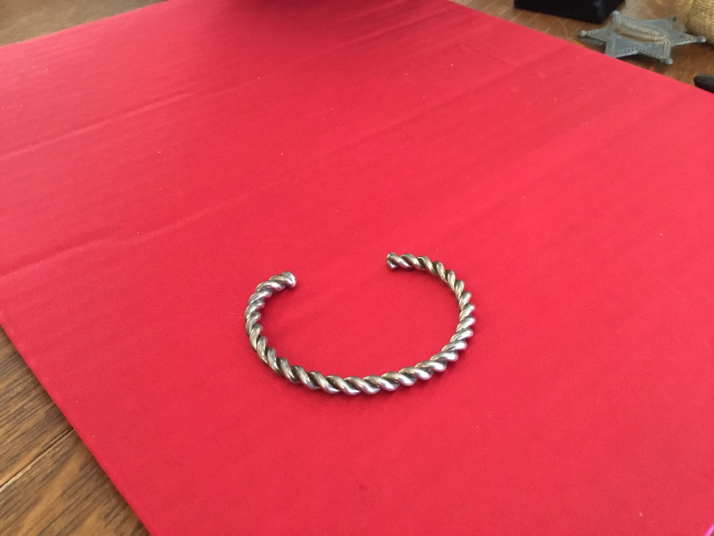 Vintage sterling silver twisted cuff bracelet