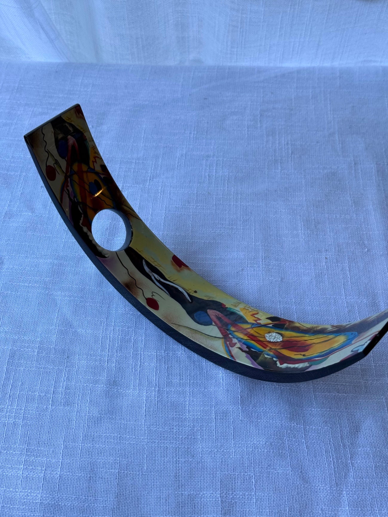 Modernist Lacquered Wood Balancing Wine Bottle Holder | Homage to Wassily Kandinsky