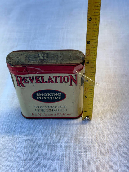 Vintage Revelation Smoking Mixture Pocket Tobacco Tin with Tax Stamp | Philip Morris