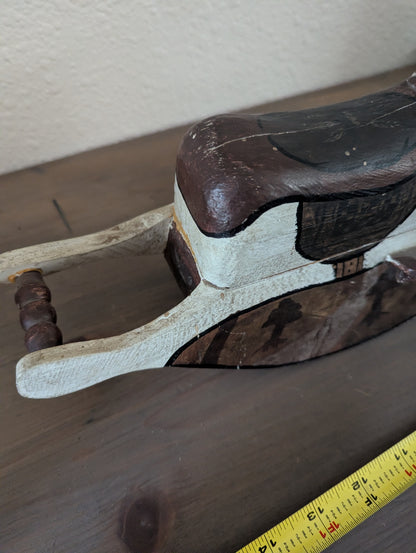 1960's Scandinavian Folk Art Carved Rocking Horse (repaired)