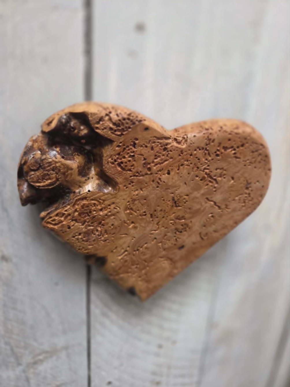 One-of-a-Kind Maple Burl Live Edge Heart