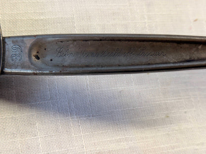 Antique Primitive Steel Butter Warmer & Ladle | Stamped #39 Dual Pour Spouts