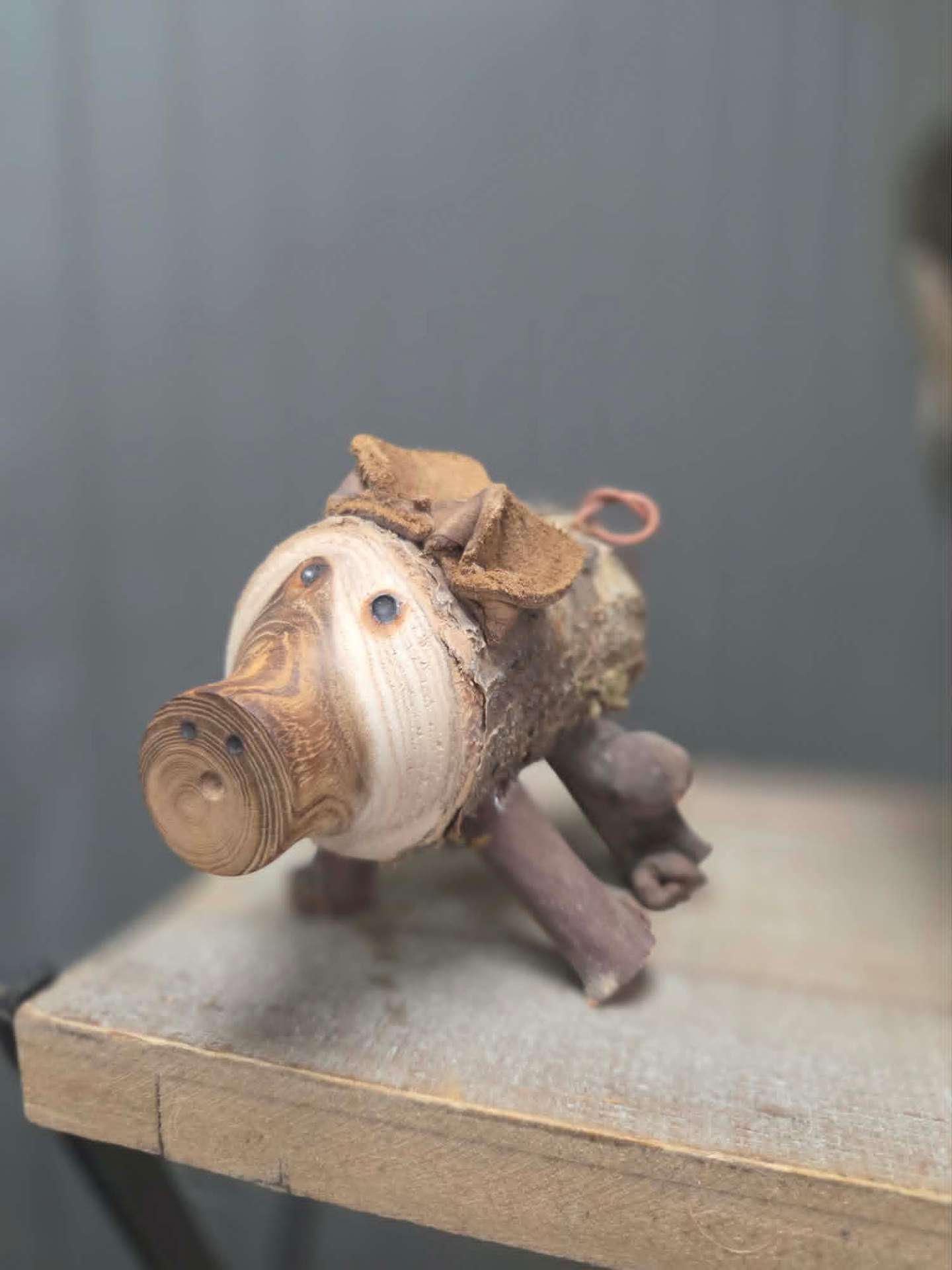 One-of-a-Kind Rustic Wood Pig Bottle Opener