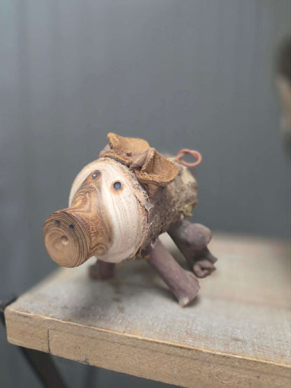 One-of-a-Kind Rustic Wood Pig Bottle Opener