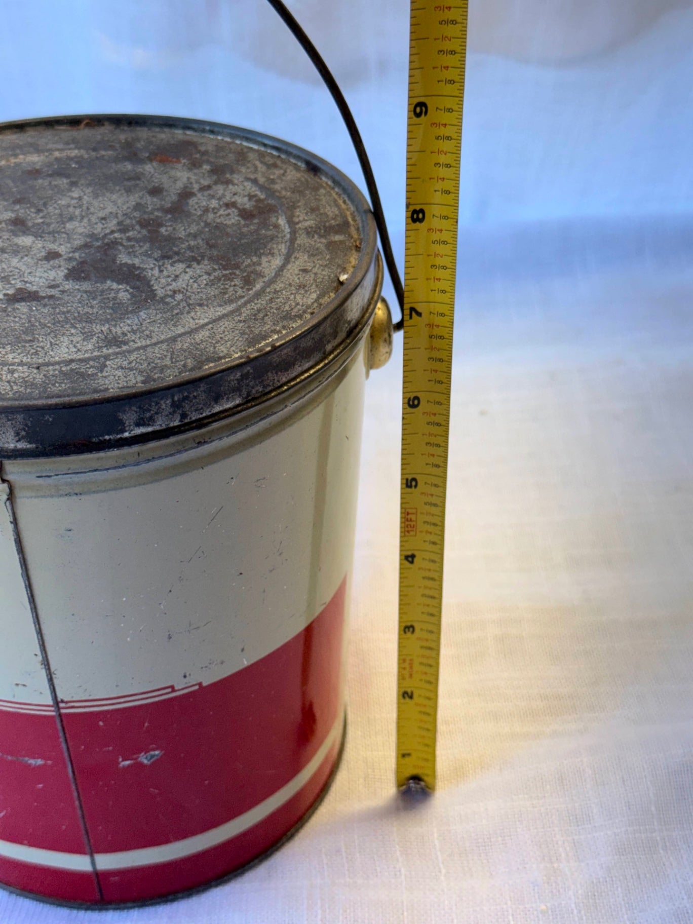 Vintage Bilingual Fédérée 5lb Pure Lard Tin Pail with Lid & Handle | Québec Farmhouse Decor