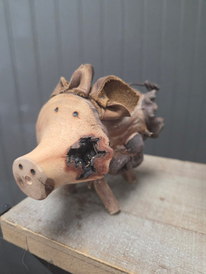 One-of-a-Kind Madrona Wood Pig Bottle Opener ("The Hedgehog")