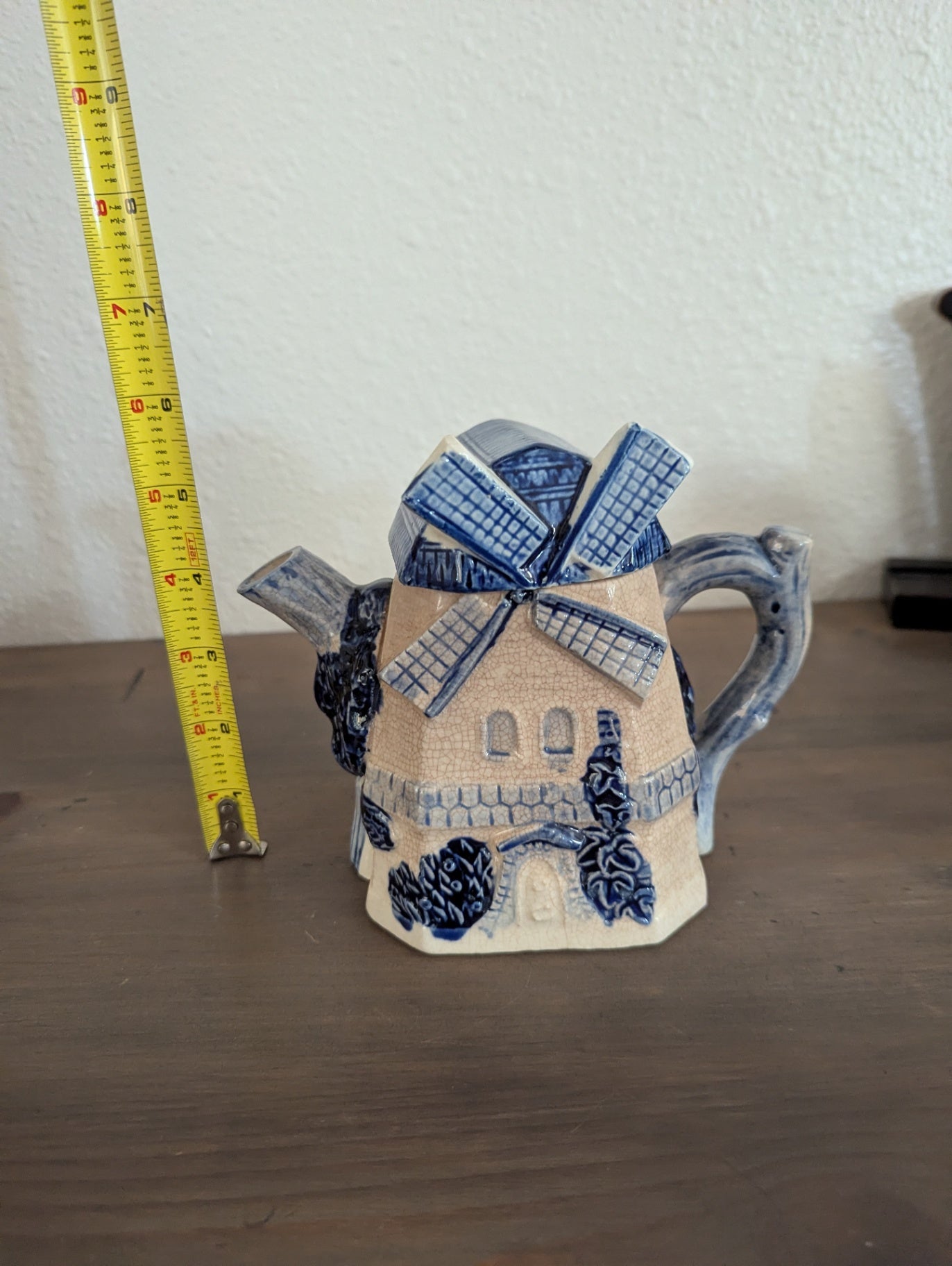 1950's Dutch Decor Crazed Windmill Teapot (Japan)