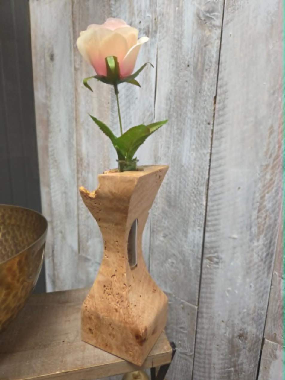One-of-a-Kind Maple Burl Wormwood Bud Vase