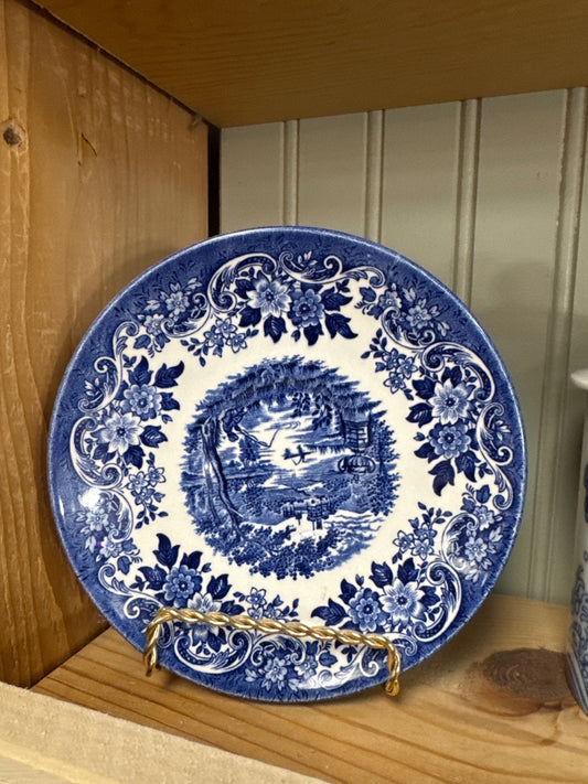 Churchill English Scene Tea Saucer - Blue & White