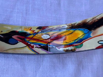Modernist Lacquered Wood Balancing Wine Bottle Holder | Homage to Wassily Kandinsky