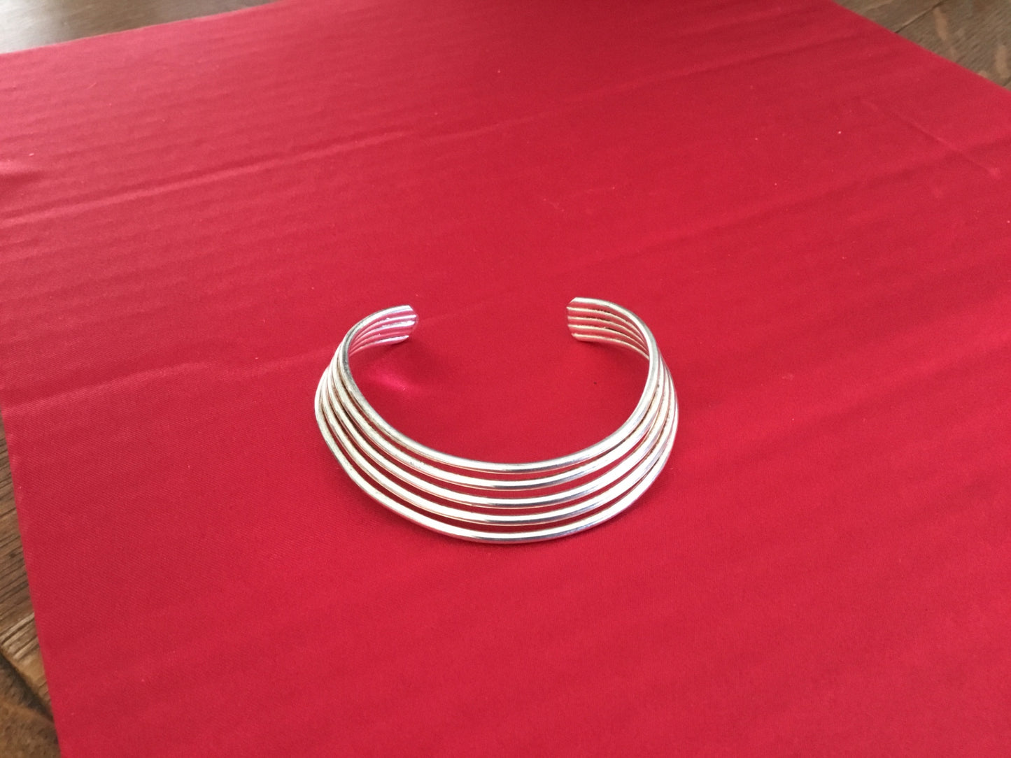 Silver multi-wire cuff bracelet