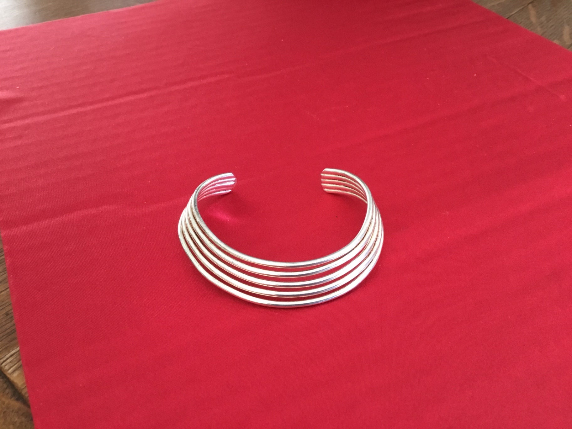 Silver multi-wire cuff bracelet